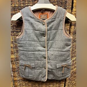 Jacadi-Grey with Brown‎ Trim Detail, Size:12A, button rub